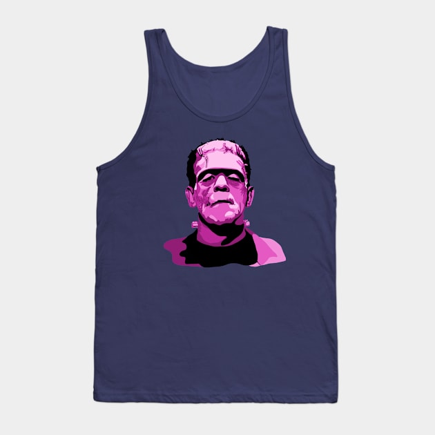 Boris Karloff as Frankenstein's Monster Pink Tank Top by Slightly Unhinged